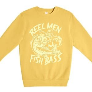 Reel Fish Bass Fishing Gift Premium Crewneck Sweatshirt