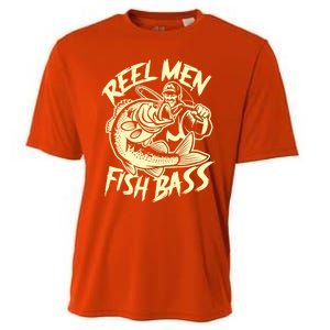 Reel Fish Bass Fishing Gift Cooling Performance Crew T-Shirt