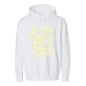 Reel Fish Bass Fishing Gift Garment-Dyed Fleece Hoodie