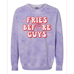 Retro Fries Before Guys French Fires Lover Funny Valentines Meaningful Gift Colorblast Crewneck Sweatshirt