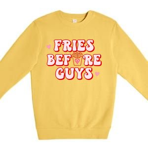 Retro Fries Before Guys French Fires Lover Funny Valentines Meaningful Gift Premium Crewneck Sweatshirt