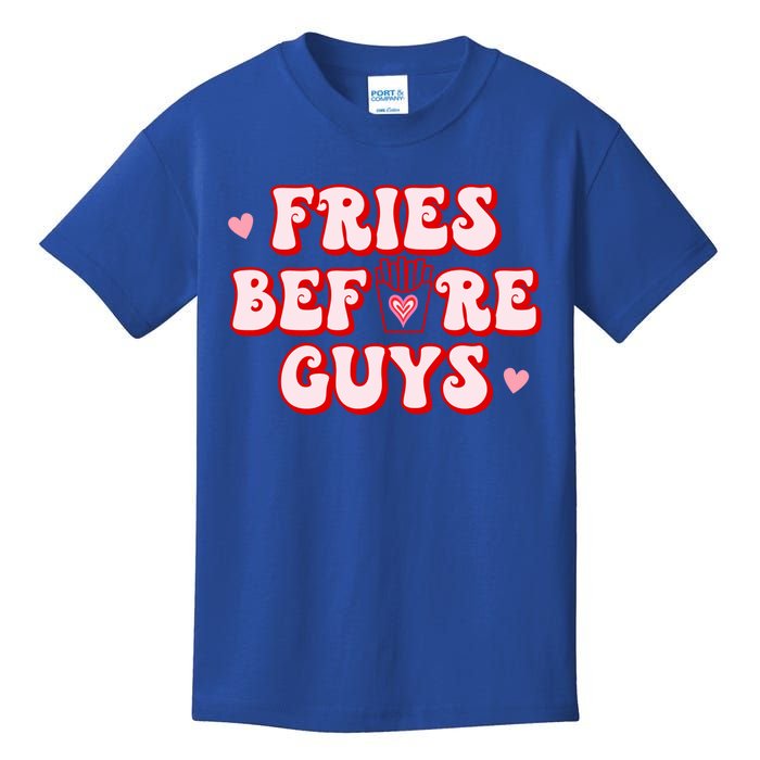 Retro Fries Before Guys French Fires Lover Funny Valentines Meaningful Gift Kids T-Shirt