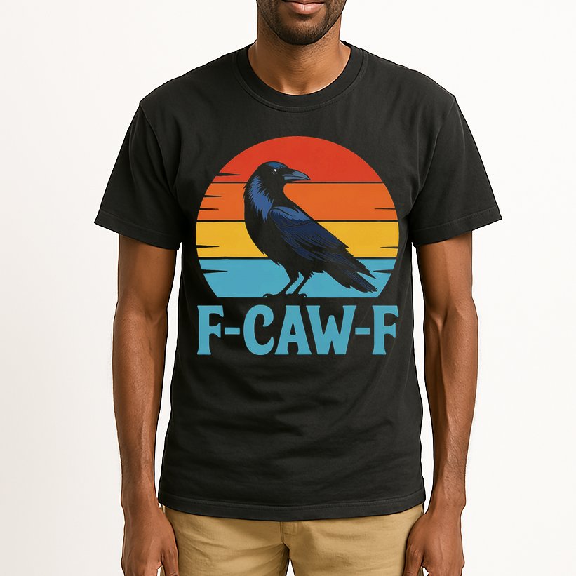 Retro F-Caw-F Black Bird Crow Funny Crow Lover Tall T-Shirt