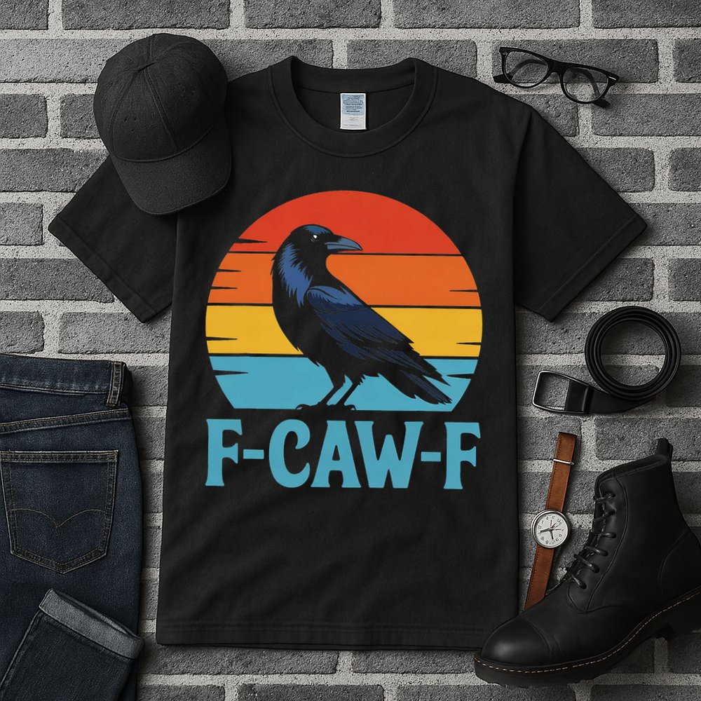 Retro F-Caw-F Black Bird Crow Funny Crow Lover Tall T-Shirt
