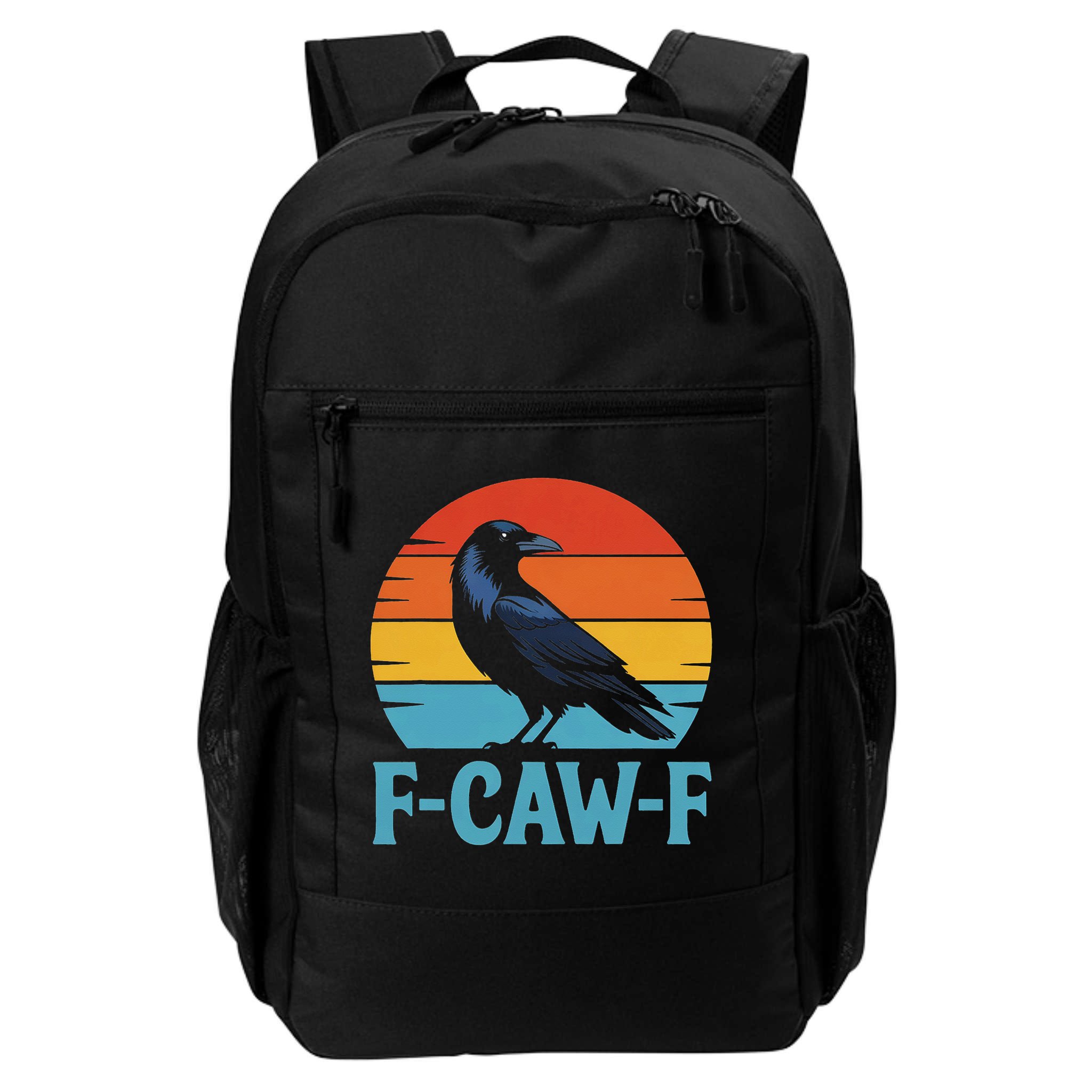 Retro F-Caw-F Black Bird Crow Funny Crow Lover Backpack