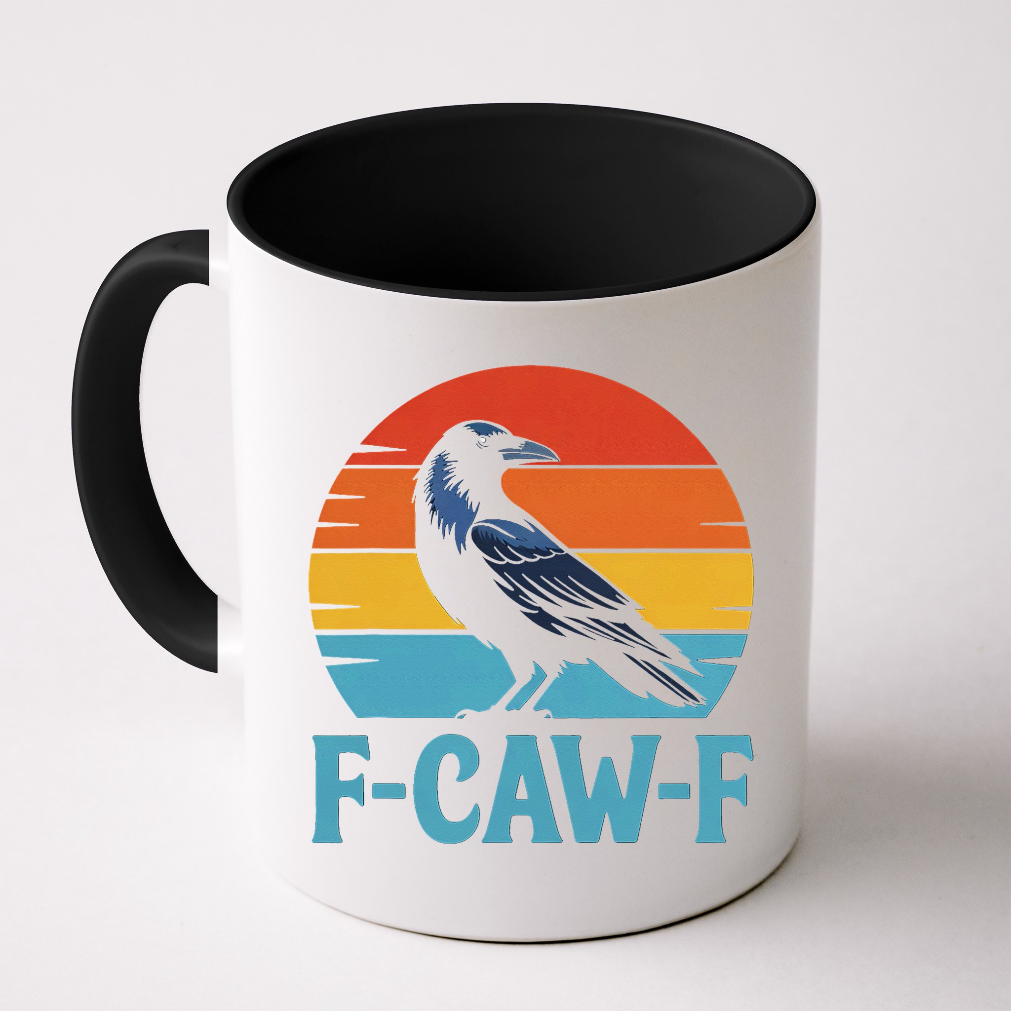 Retro F-Caw-F Black Bird Crow Funny Crow Lover Mug