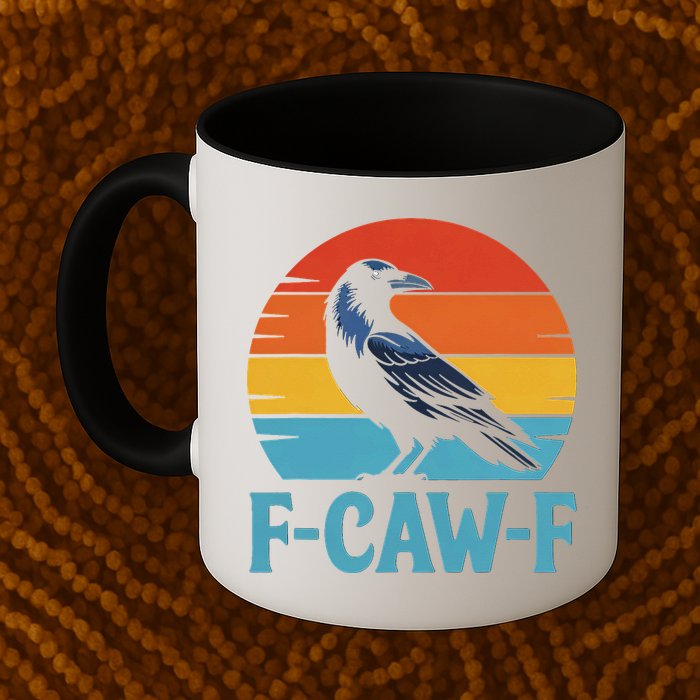 Retro F-Caw-F Black Bird Crow Funny Crow Lover Mug