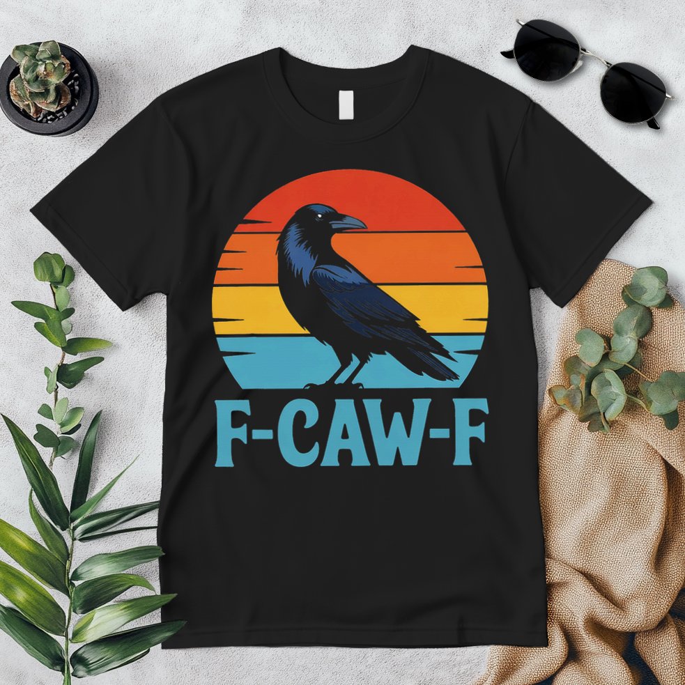 Retro F-Caw-F Black Bird Crow Funny Crow Lover Premium T-Shirt