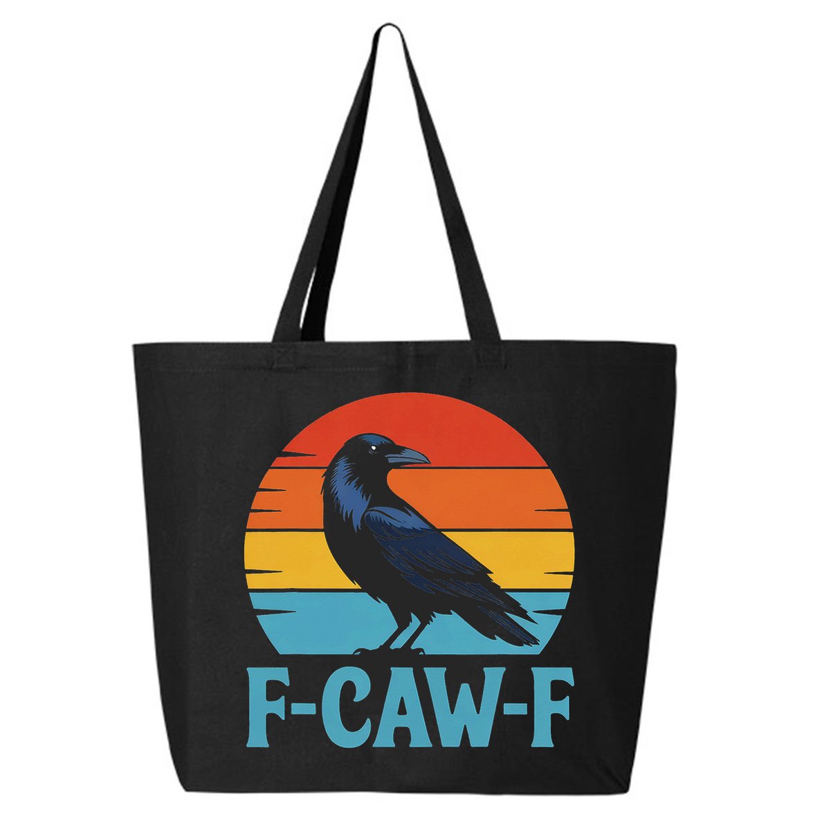 Retro F-Caw-F Black Bird Crow Funny Crow Lover 25L Jumbo Tote