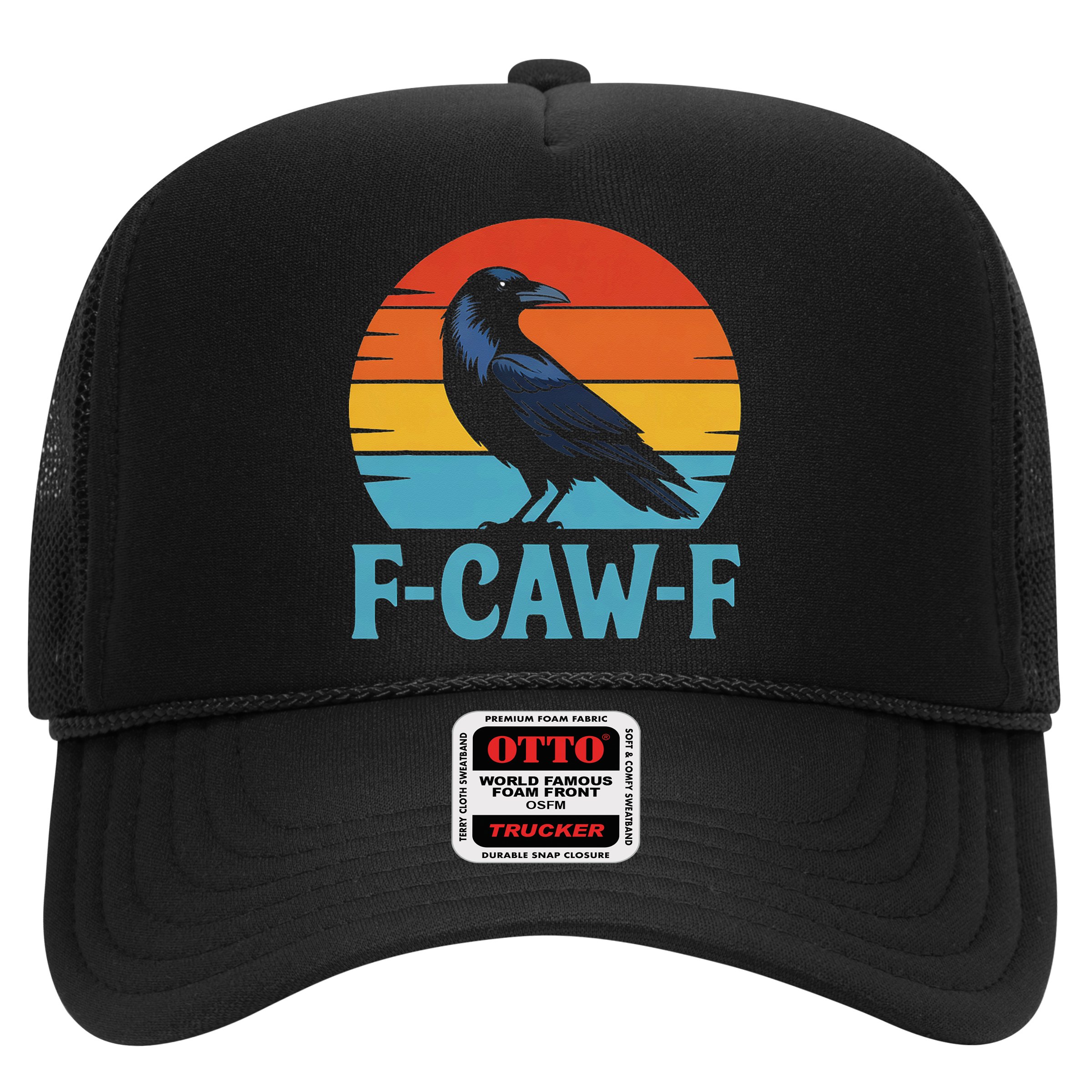 Retro F-Caw-F Black Bird Crow Funny Crow Lover Hat