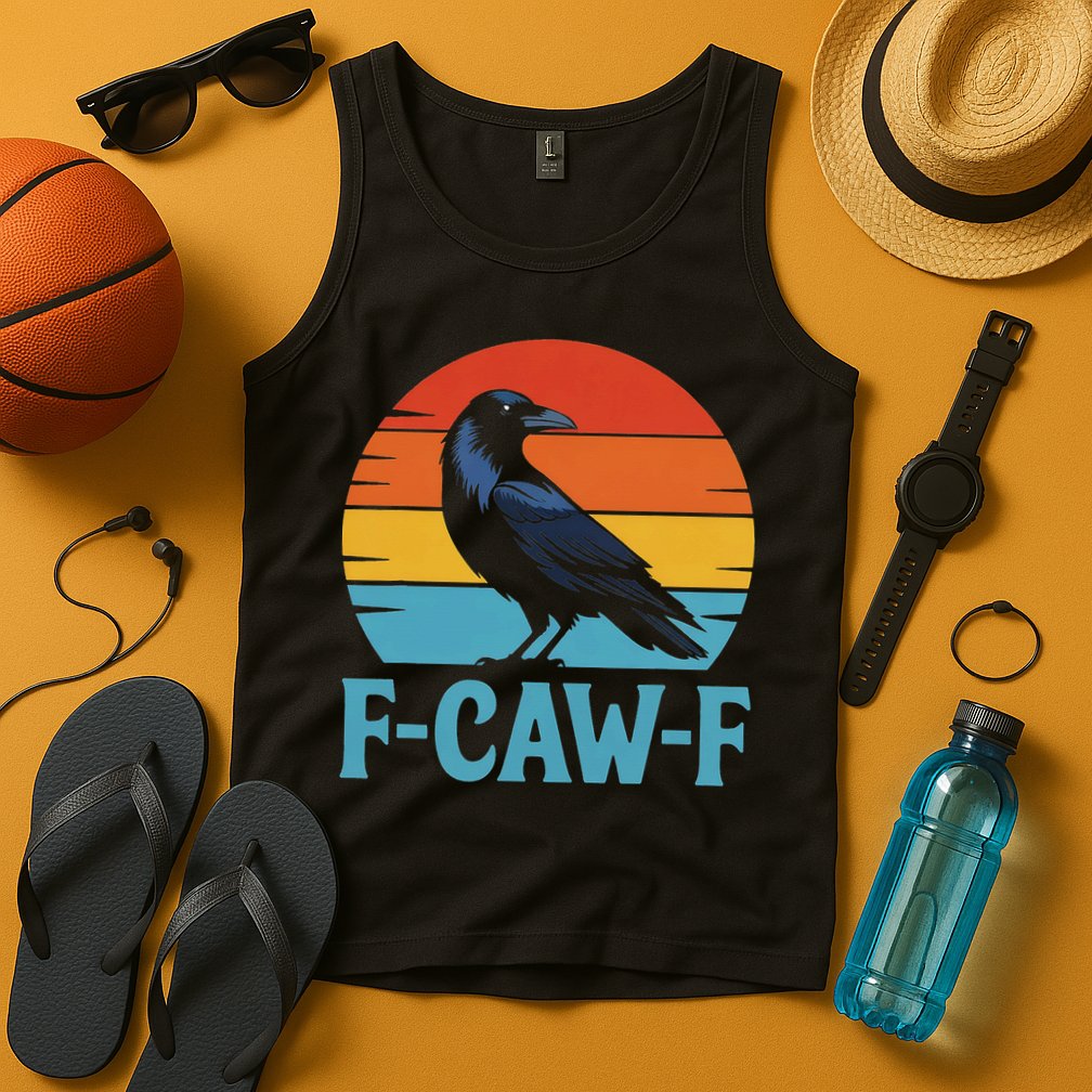 Retro F-Caw-F Black Bird Crow Funny Crow Lover Tank Top