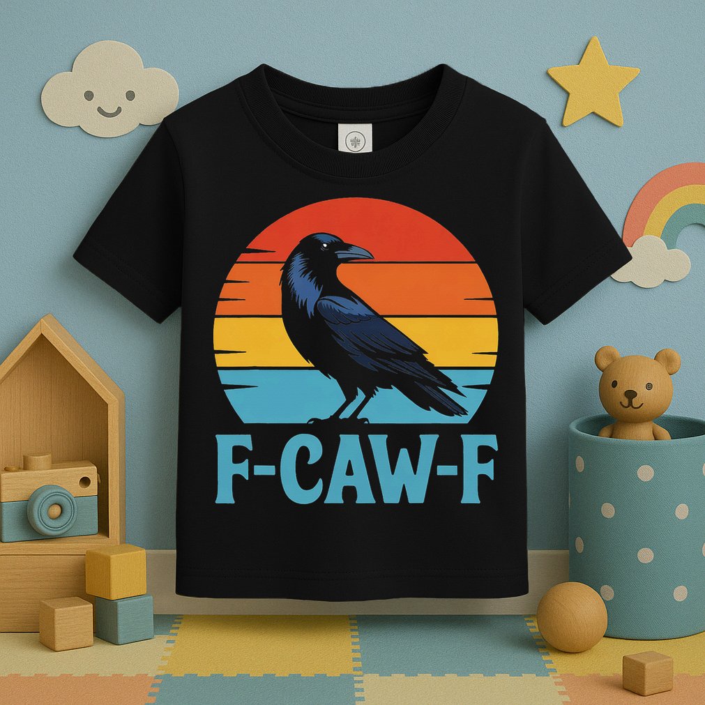 Retro F-Caw-F Black Bird Crow Funny Crow Lover Toddler T-Shirt