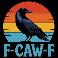 Retro F-Caw-F Black Bird Crow Funny Crow Lover Cropped Pullover Crew
