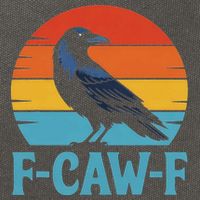 Retro F-Caw-F Black Bird Crow Funny Crow Lover Cotton Canvas Backpack