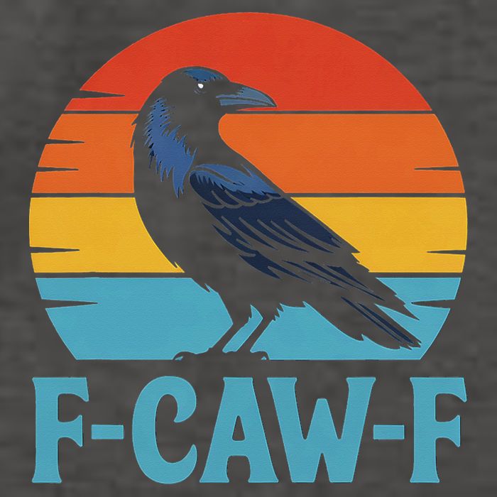 Retro F-Caw-F Black Bird Crow Funny Crow Lover Vector Backpack