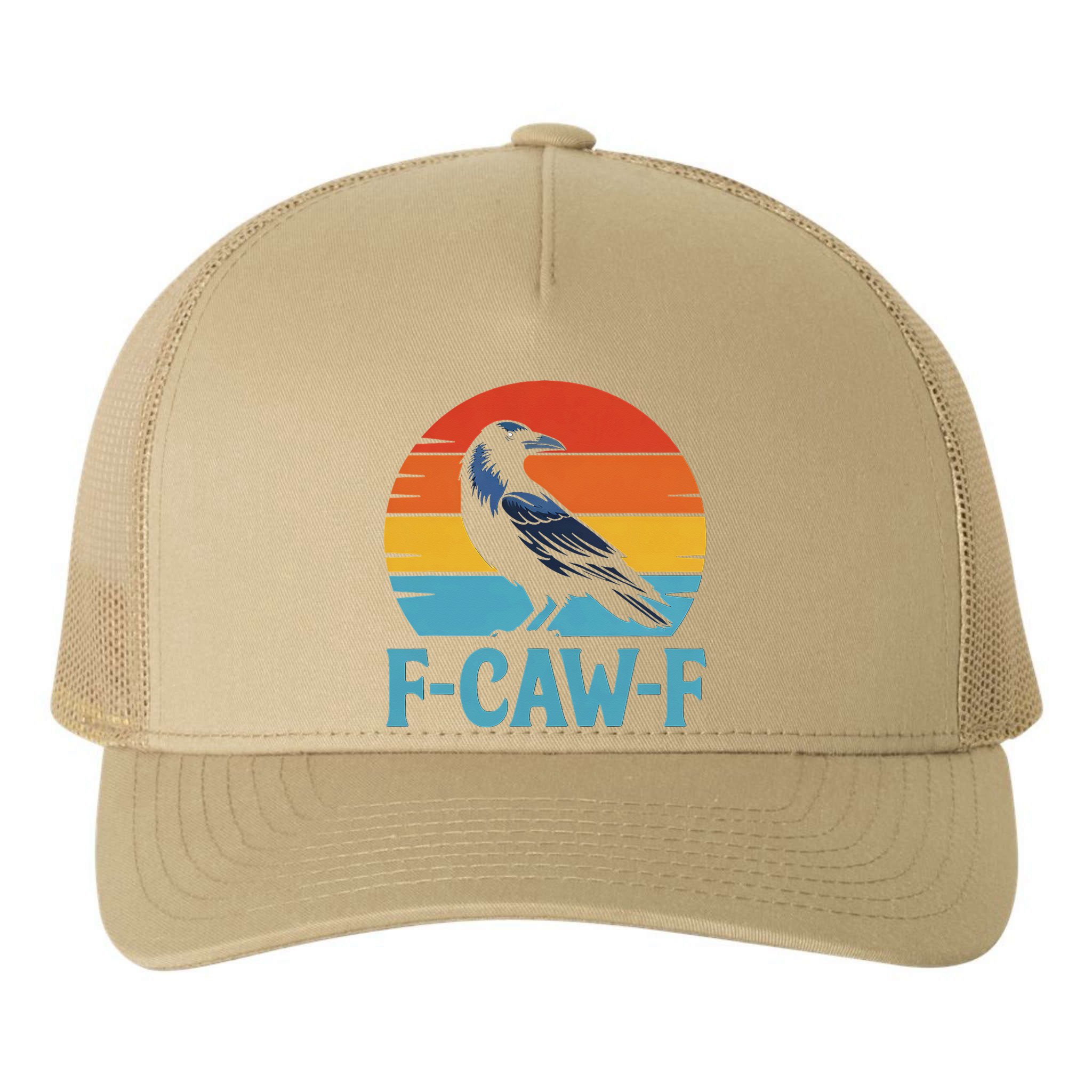 Retro F-Caw-F Black Bird Crow Funny Crow Lover Yupoong Adult 5-Panel Trucker Hat