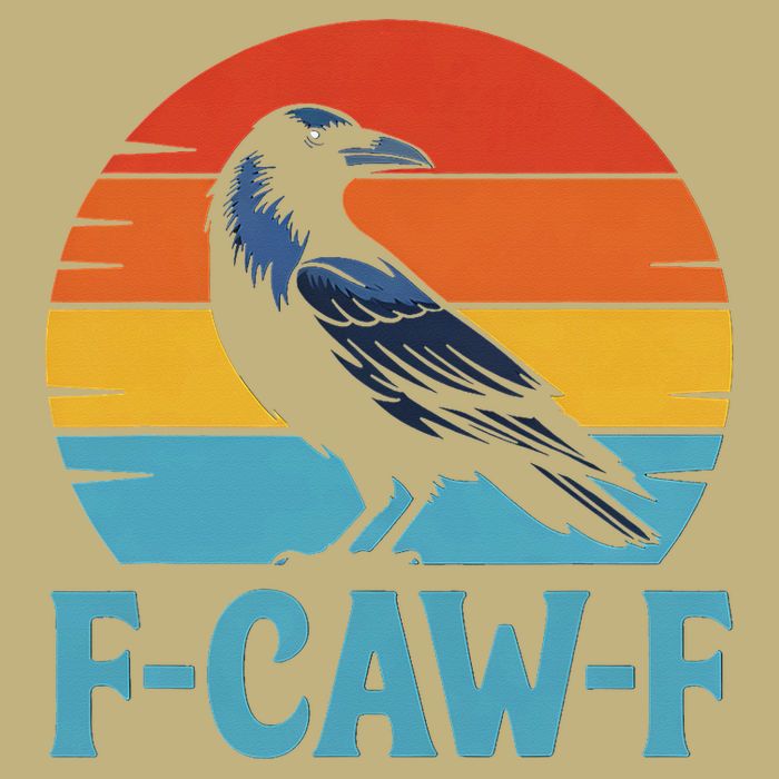 Retro F-Caw-F Black Bird Crow Funny Crow Lover Long Sleeve Shirt