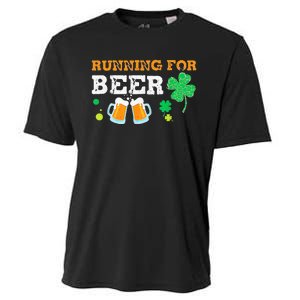 Running For Beer Funny St Patrick's Day Irish Cooling Performance Crew T-Shirt