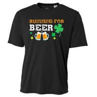 Running For Beer Funny St Patrick's Day Irish Cooling Performance Crew T-Shirt