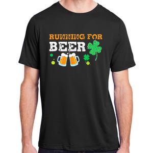 Running For Beer Funny St Patrick's Day Irish Adult ChromaSoft Performance T-Shirt