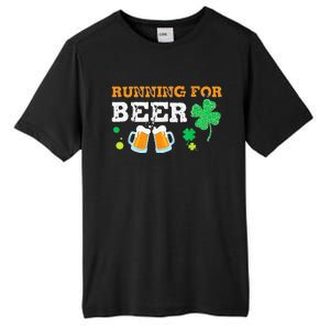 Running For Beer Funny St Patrick's Day Irish Tall Fusion ChromaSoft Performance T-Shirt