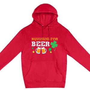 Running For Beer Funny St Patrick's Day Irish Premium Pullover Hoodie