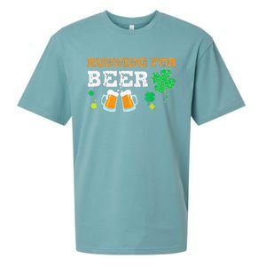 Running For Beer Funny St Patrick's Day Irish Sueded Cloud Jersey T-Shirt