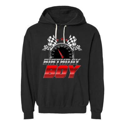 Racing Fan Birthday Boy Speedometer Garment-Dyed Fleece Hoodie