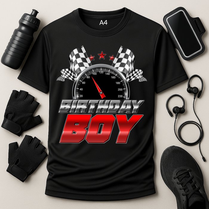 Racing Fan Birthday Boy Speedometer Cooling Performance Crew T-Shirt