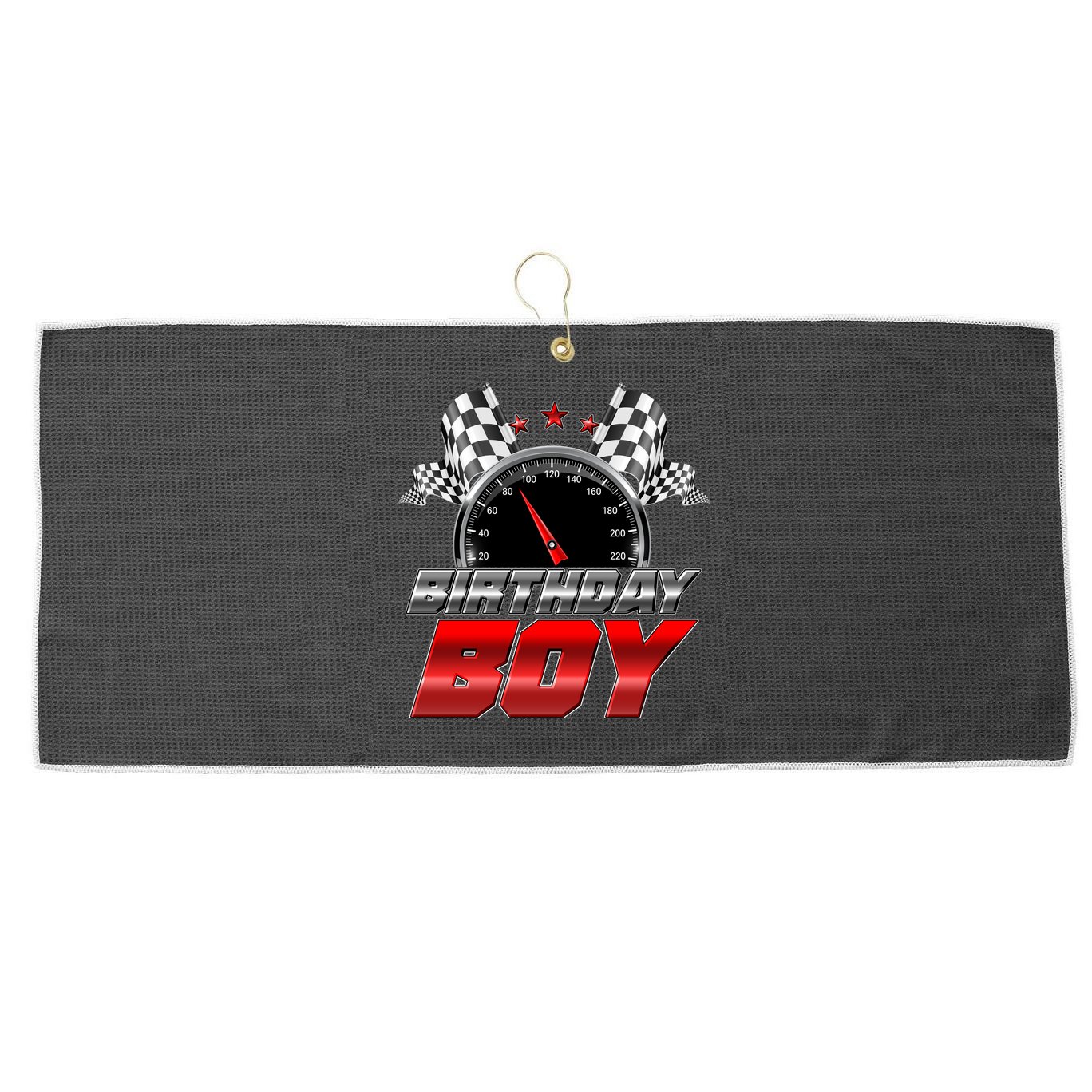 Racing Fan Birthday Boy Speedometer Large Microfiber Waffle Golf Towel