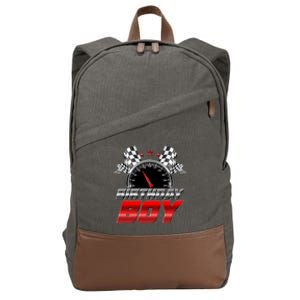 Racing Fan Birthday Boy Speedometer Cotton Canvas Backpack