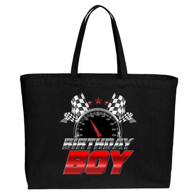 Racing Fan Birthday Boy Speedometer Cotton Canvas Jumbo Tote