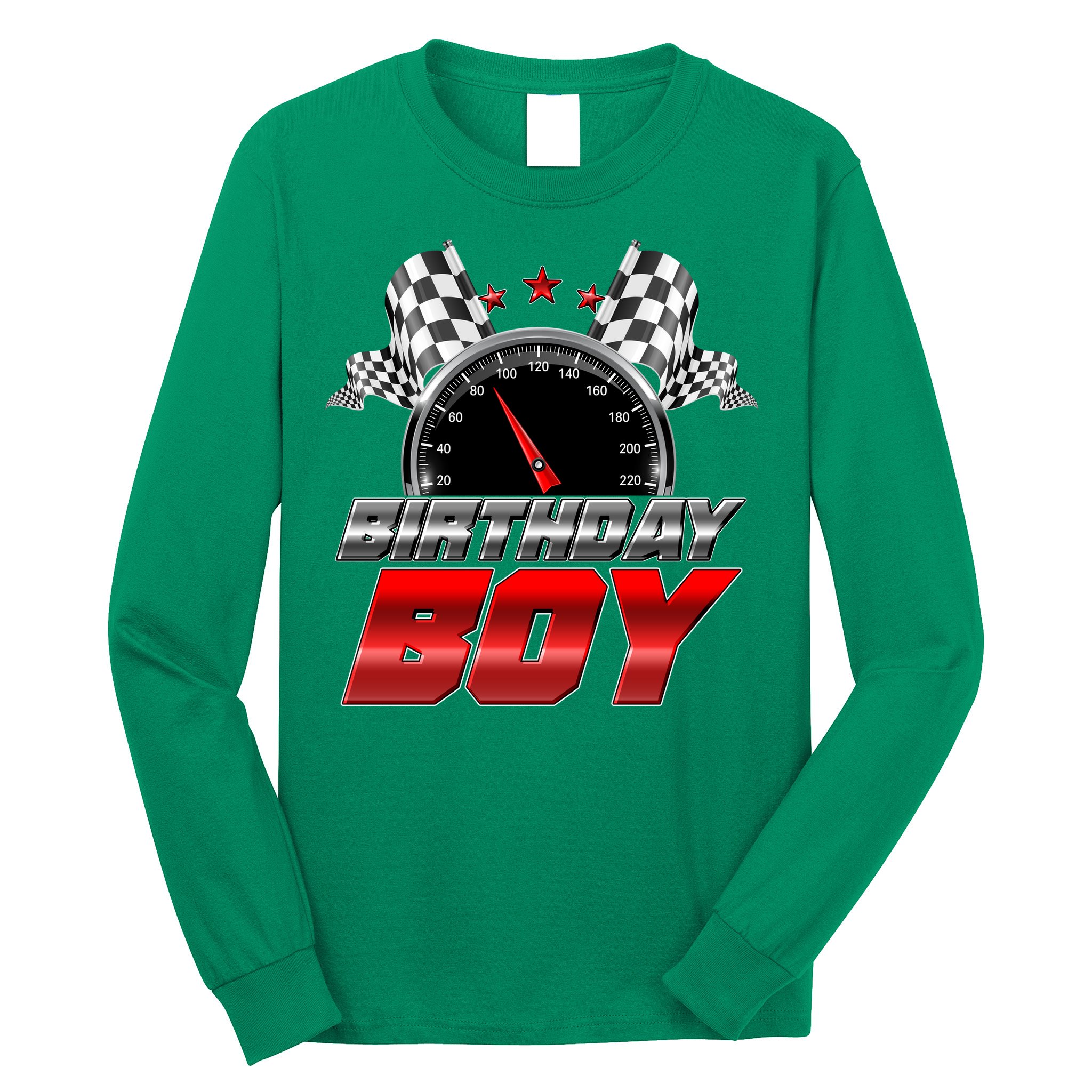 Racing Fan Birthday Boy Speedometer Long Sleeve Shirt