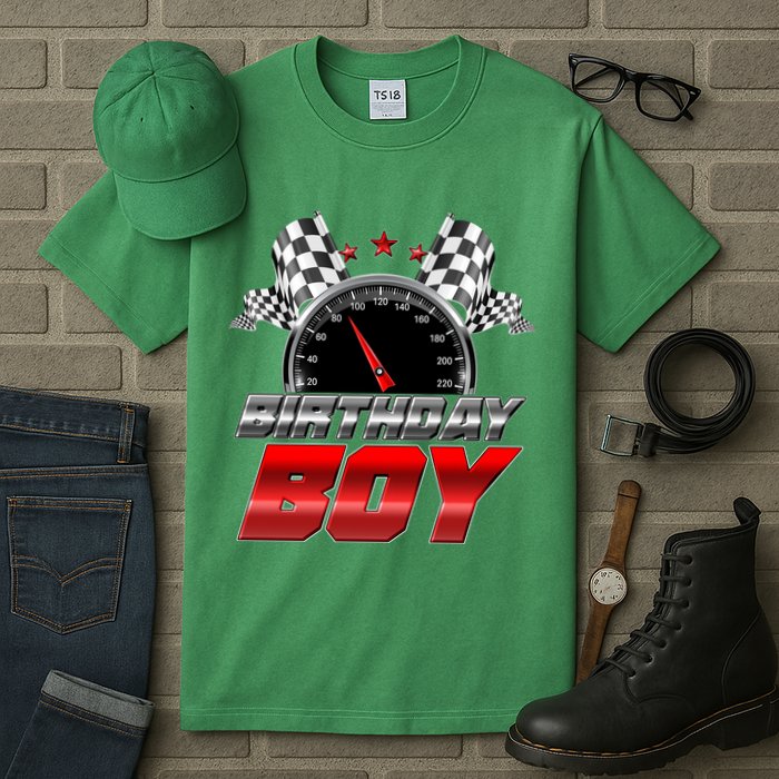 Racing Fan Birthday Boy Speedometer Tall T-Shirt