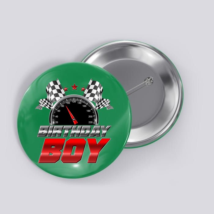 Racing Fan Birthday Boy Speedometer Button