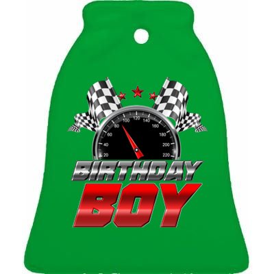 Racing Fan Birthday Boy Speedometer Ceramic Bell Ornament