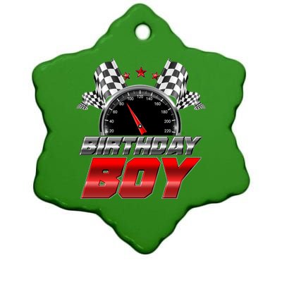 Racing Fan Birthday Boy Speedometer Ceramic Star Ornament