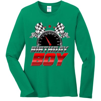 Racing Fan Birthday Boy Speedometer Ladies Long Sleeve Shirt
