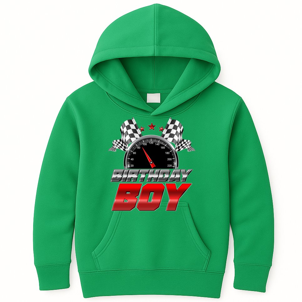 Racing Fan Birthday Boy Speedometer Kids Hoodie