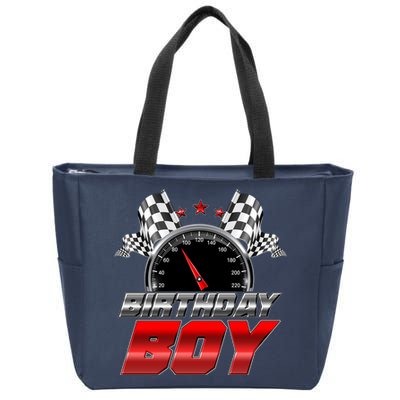 Racing Fan Birthday Boy Speedometer Zip Tote Bag