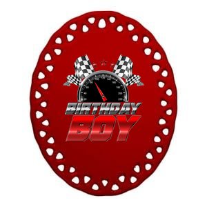 Racing Fan Birthday Boy Speedometer Ceramic Oval Ornament