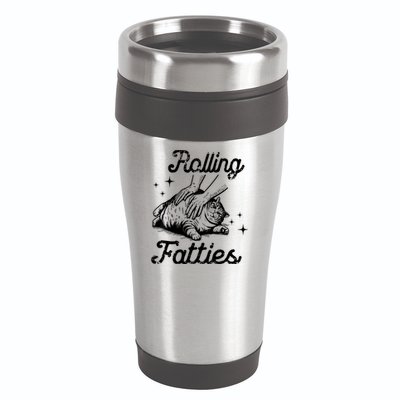 Rolling Fatties Cat Funny Cute Cat Lover Kitten Owner Kitty 16oz Travel Tumbler