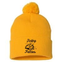 Rolling Fatties Cat Funny Cute Cat Lover Kitten Owner Kitty Pom Pom 12in Knit Beanie