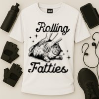 Rolling Fatties Cat Funny Cute Cat Lover Kitten Owner Kitty Cooling Performance Crew T-Shirt