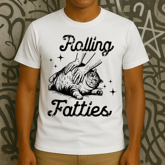 Rolling Fatties Cat Funny Cute Cat Lover Kitten Owner Kitty T-Shirt
