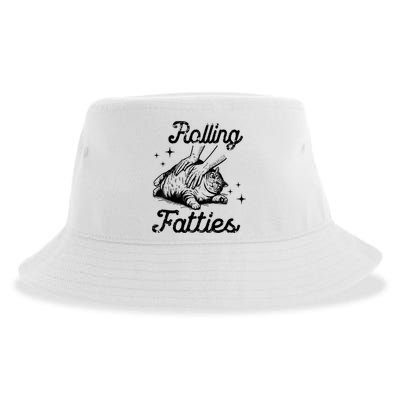 Rolling Fatties Cat Funny Cute Cat Lover Kitten Owner Kitty Sustainable Bucket Hat