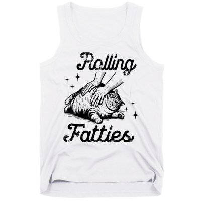 Rolling Fatties Cat Funny Cute Cat Lover Kitten Owner Kitty Tank Top
