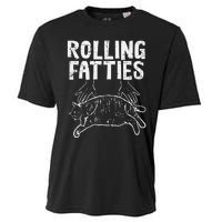 Rolling Fatties Cat Funny Fat Kitten Cooling Performance Crew T-Shirt