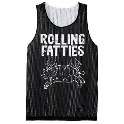 Rolling Fatties Cat Funny Fat Kitten Mesh Reversible Basketball Jersey Tank