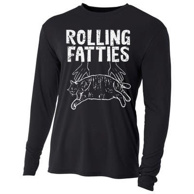 Rolling Fatties Cat Funny Fat Kitten Cooling Performance Long Sleeve Crew